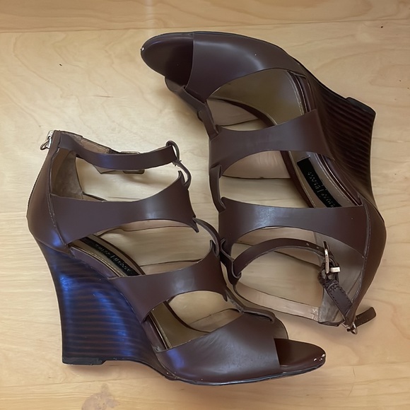 White House Black Market Briget Brown Gladiator Wedges Sandals 7.5 - Picture 7 of 9